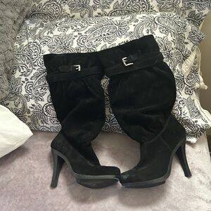 Michael Kors Kincaid Slouch Black Suede Boot